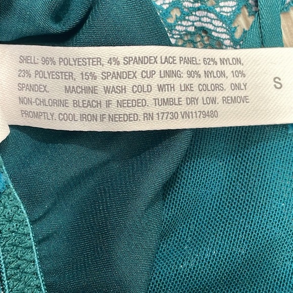 NWT Auden Halter Teal Satin Lace Strappy Back Babydoll Nightie and Thong Panty S - Picture 15 of 15